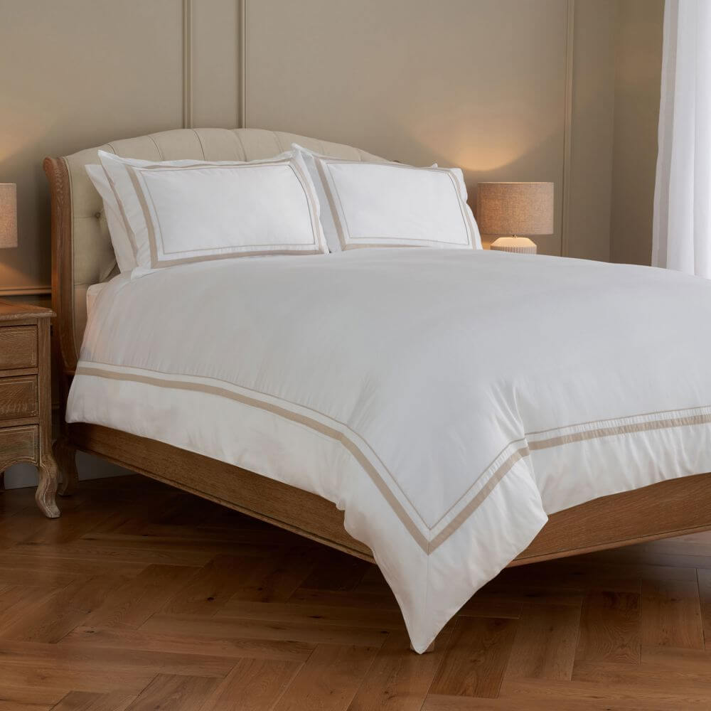 Cotton Collection Sateen Double Row Duvet Cover